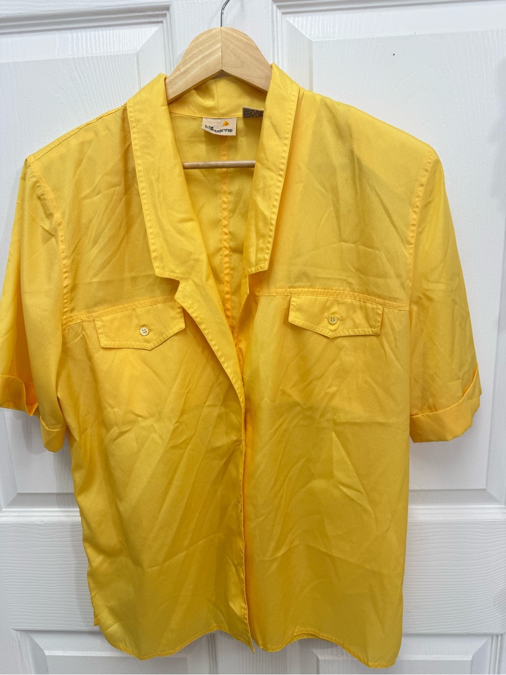 Liz Claiborne Bright Yellow Short-Sleeve Blouse